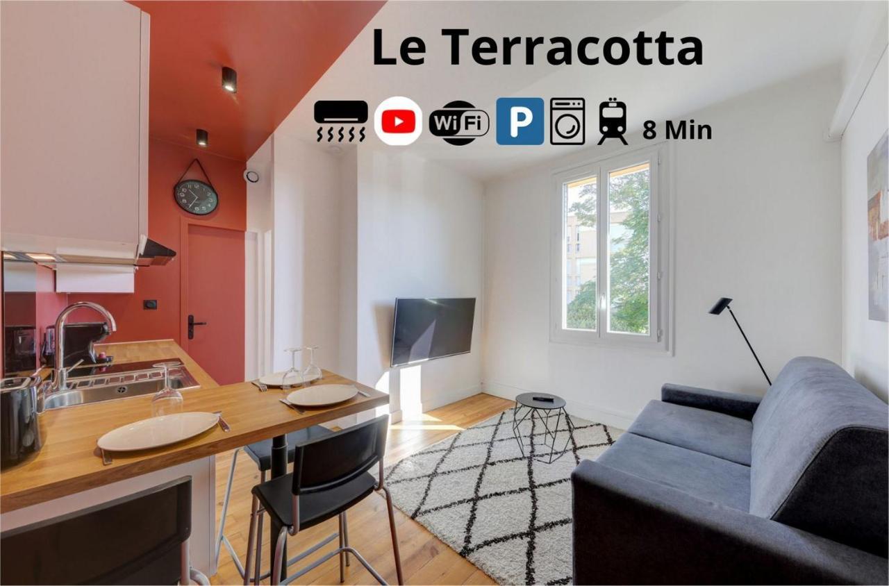 Terracotta-T2-Clim-Parking Gratuit Prive Appartement Pierre-Bénite Buitenkant foto